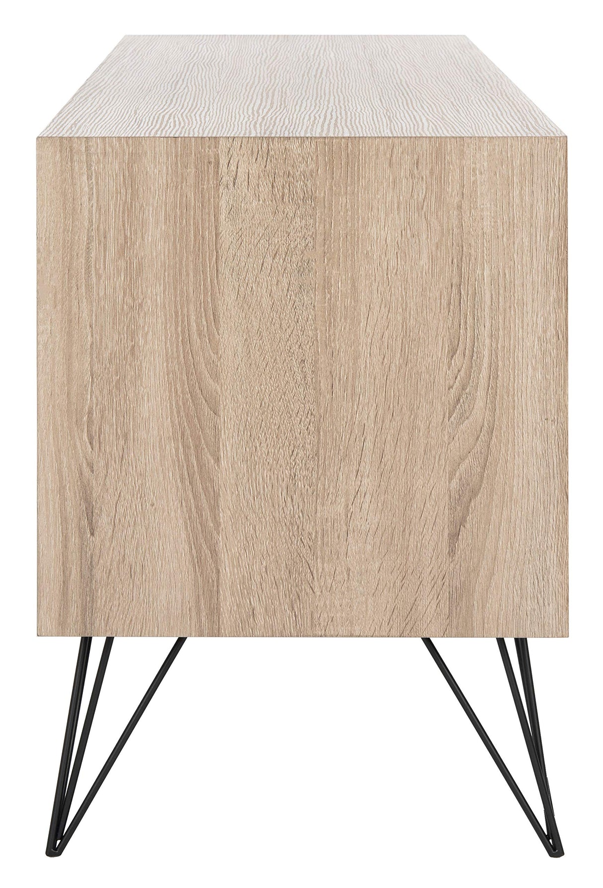 Home Collection Jeralyn Retro Mid-Century Light Oak and Black Wood