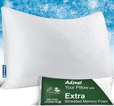 Cooling Bed Pillows for Sleeping 2 Pack, Shredded Memory Foam Pillows