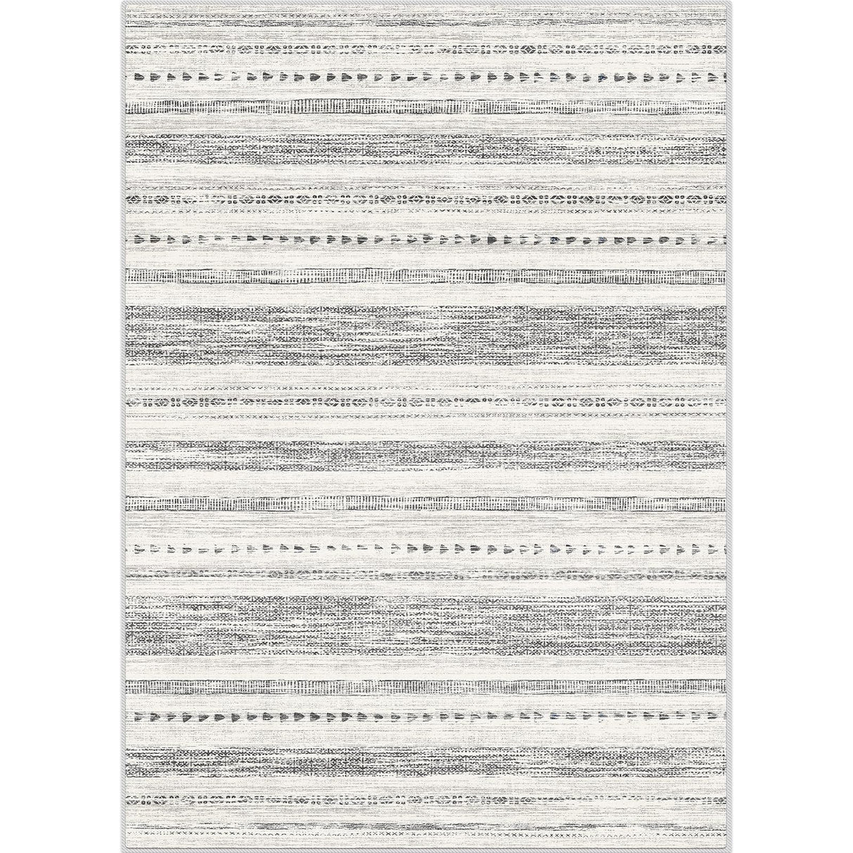 9x12 Large Area Rug: Soft Ultra Thin Machine Washable Farmhouse Area Rugs for Living Room Non-Slip Neutral Modern Geometric Indoor Floor Carpet for Bedroom Under Dinning Table Beige/Grey