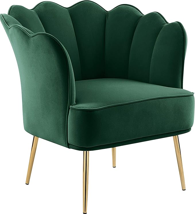 Jester Collection Modern | Contemporary Velvet Upholstered Accent Chair with Deep