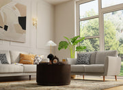 Krissa 30" Round Mango Wood Coffee Table - Chestnut