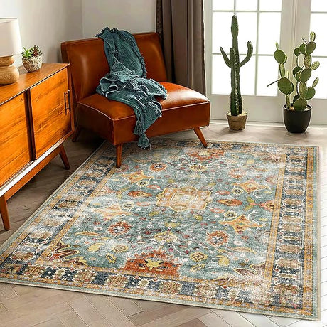 5'x7' Washable Area Rug Vintage Rug Traditional Floor Cover Foldable Thin Rug Kitchen