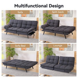 Memory Foam Futon Sofa Bed Couch,Linen Fabric Convertible Futon Sofa Couch