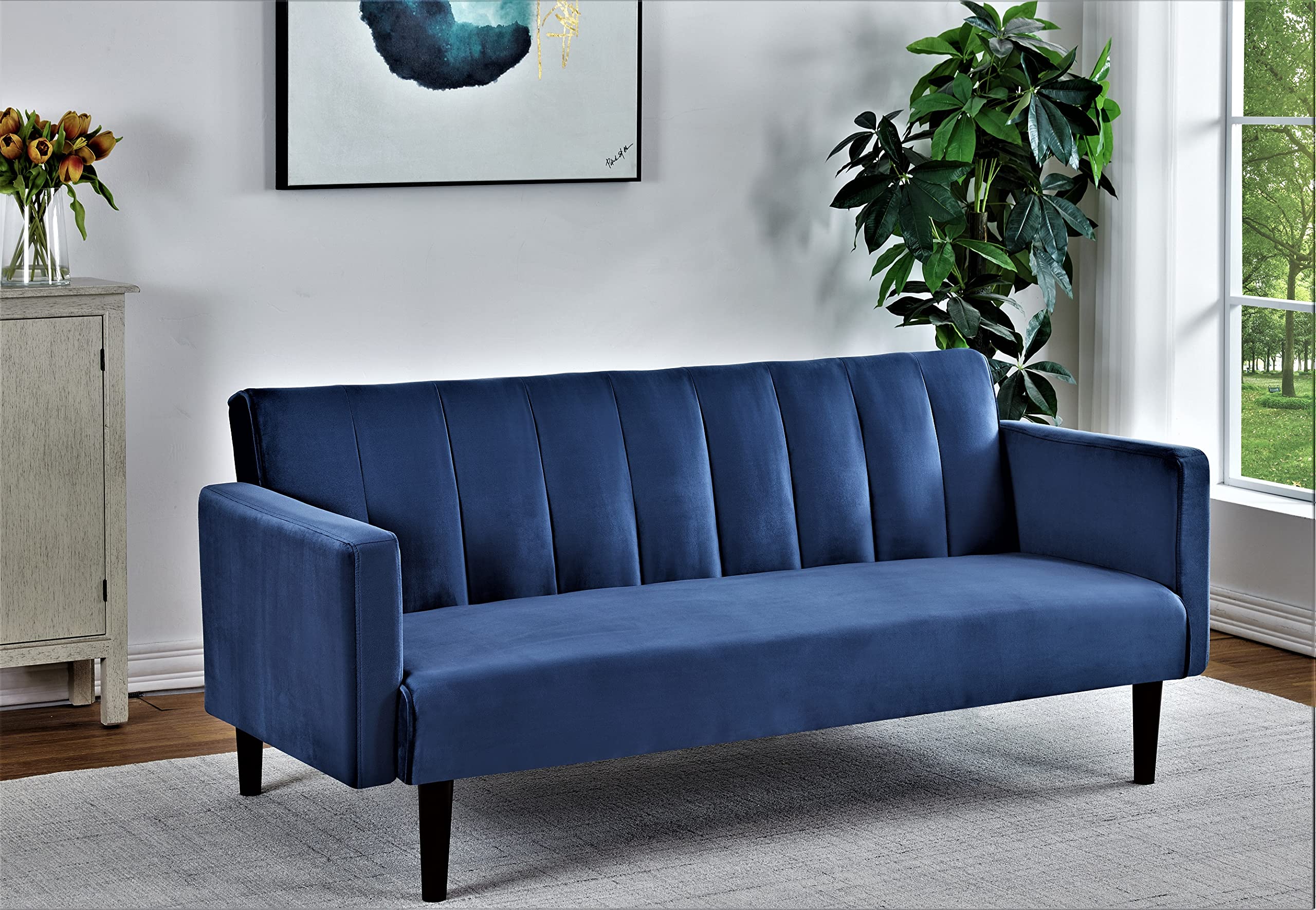 Container Furniture Direct Regal Modern Convertible Full Out Futon Sofa Compact Channel