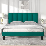 Queen Bed Frame with Upholstered Headboard, Heavy-duty Platform Bedframe