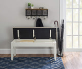 Company Jane White and Beige Dining Storage Compartment by Powell Bench