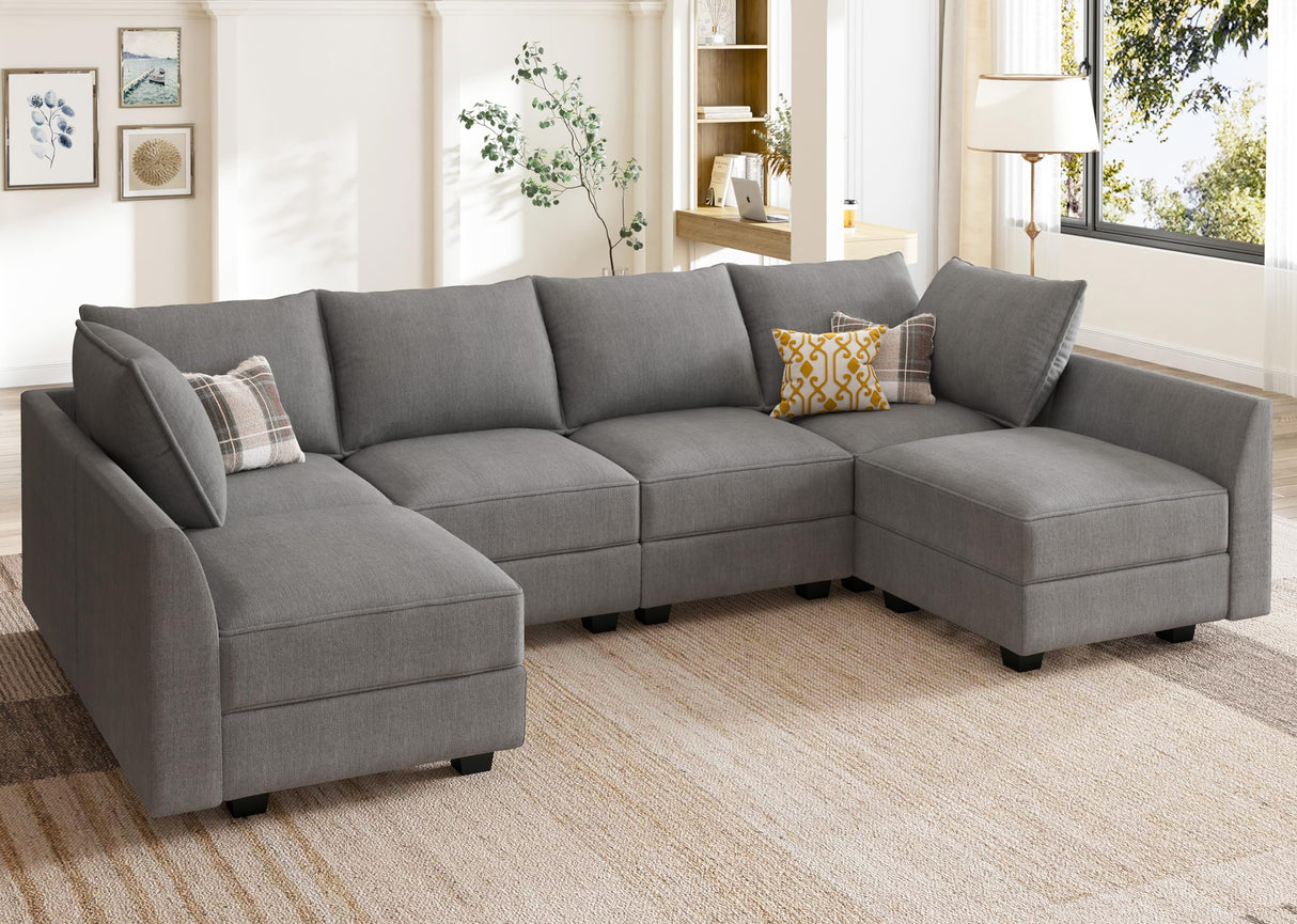 Modular Sectional Sofa U Shaped Sectional Modular Sofa with Storage Convertible