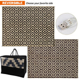 Reversible Mats with Led Strip Lights, Plastic Straw Rug, Modern Area Rug