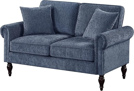 Barret Traditional Upholstered Chenille Fabric 3-Seater 80 in.