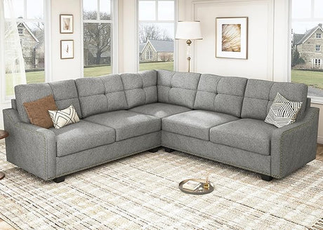 Convertible Sectional Sofa L Shaped Couch for Small Apartment Reversible Sectional Couch for Living Room