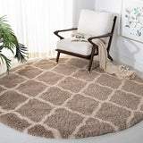 Hudson Shag Collection 9' Square Grey/Ivory SGH283B Moroccan Trellis Non-Shedding