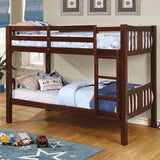 Transitional Bunk Bed, No Box Spring Needed, Twin/Twin, White