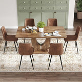 Modern Dining Table Set for 6,Wood Dining Table Set for 6,63 in Kitchen