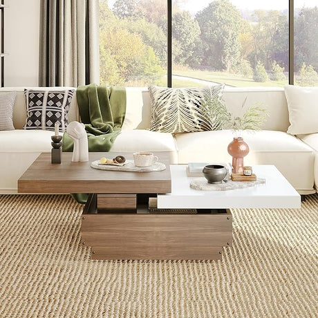 Convertible Entertaining Coffee Table - Coffee Table with 2 Removable Trays