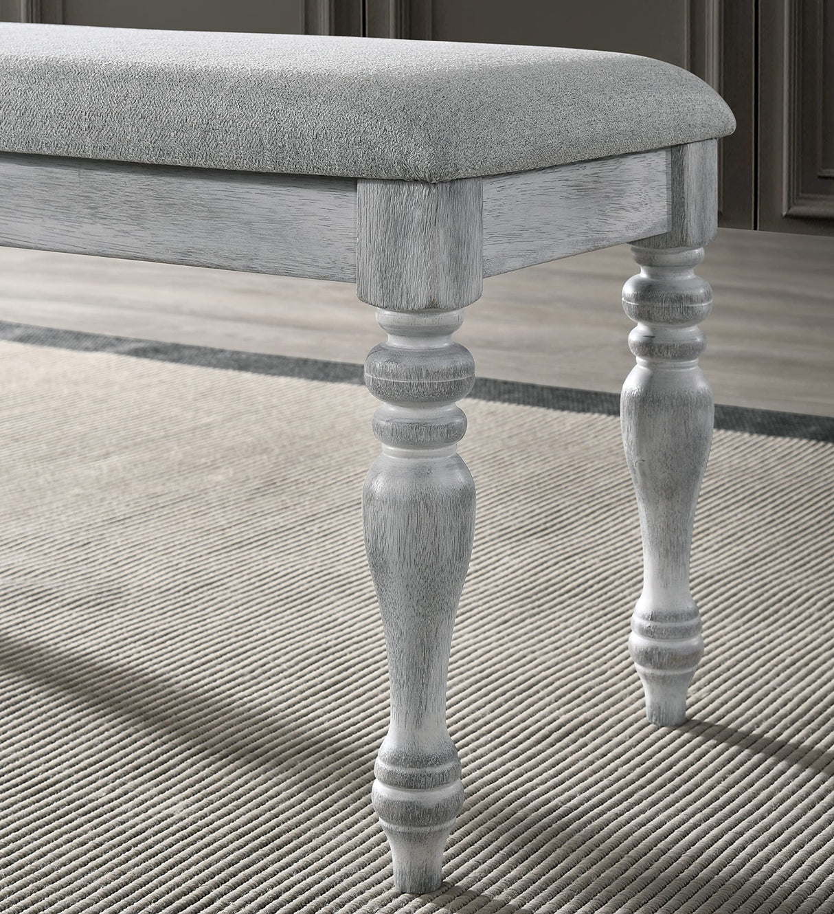 Salines Upholstered Turned Leg Dining Bench