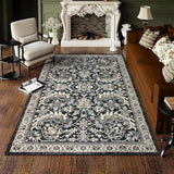 Black Living Room Rugs 8x10, Vintage Washable Grey Rug for Bedroom Dining Room,