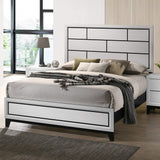 Stout Contemporary Panel Bedroom Set with Queen Bed, Dresser, Mirror, Night Stand