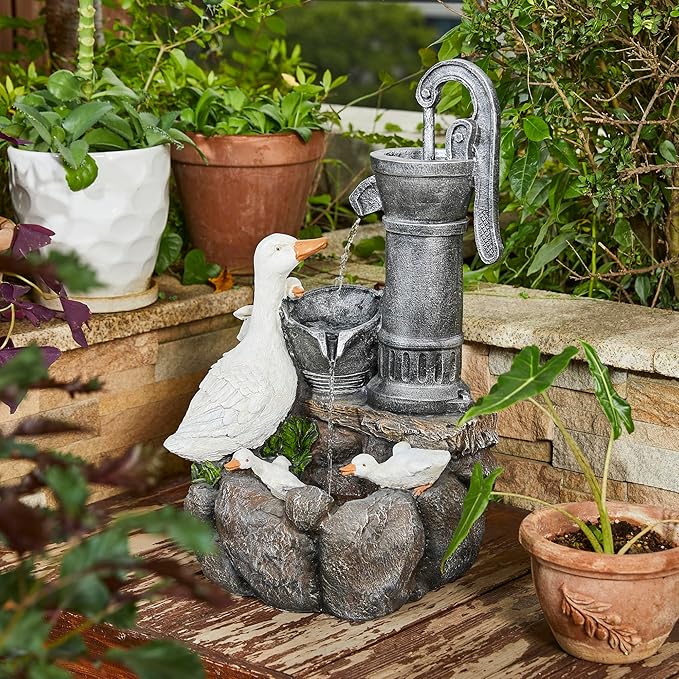 4-Tiered Cascading Outdoor Water Fountain for Garden Patio Yard Mystical Gothic