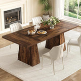 Table for 6 People, Wooden Table, Rectangle Furniture with Heavy Duty Legs, Modern