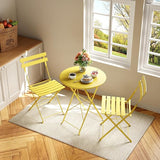 3-Piece Patio Bistro Set Folding Bistro Table and 2 Chairs Outdoor Furniture Sets