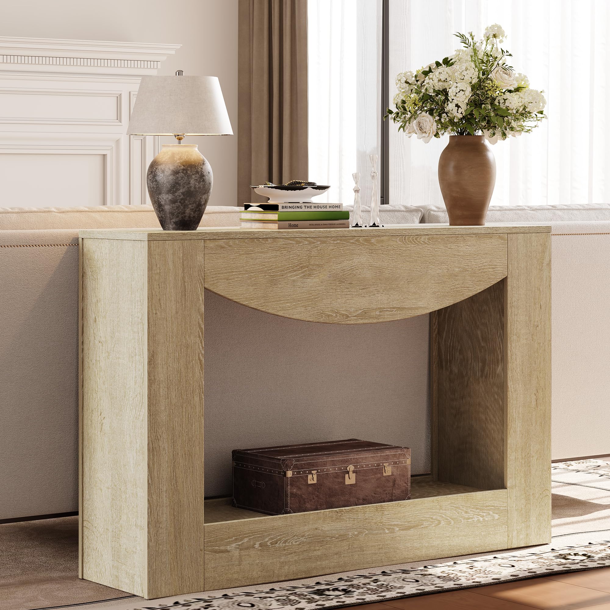 47" Farmhouse Console Table with LED Light