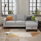 Convertible Sectional Sofa Couch, 78 inch Beige Couches for Living Room, Sectional