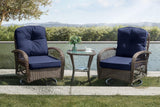 Outdoor Swivel Glider Rocker, Wicker Patio Bistro Set