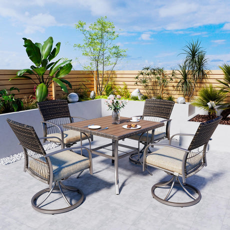 Outdoor Wicker Furniture Set for Backyard Garden Deck