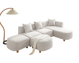 109.84" Modular Sectional Sofa with 3 Pillows, Convertible 5-Seater Comfy