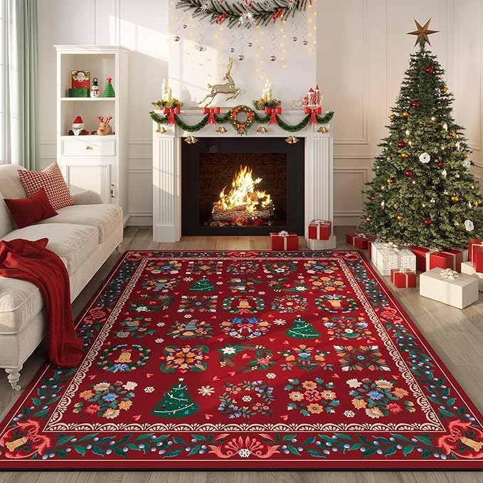 Area Rugs 8x10 Rug for Living Room Washable Boho Area Rug Non Slip Soft