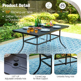 Rectangular Metal Patio Outdoor Dining Table