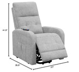 Tufted Upholstered Grey Power Lift Recliner 609402P