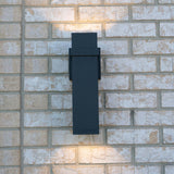 Lavage Aluminum 2 Light LED Black Rectangle Outdoor Wall Lantern
