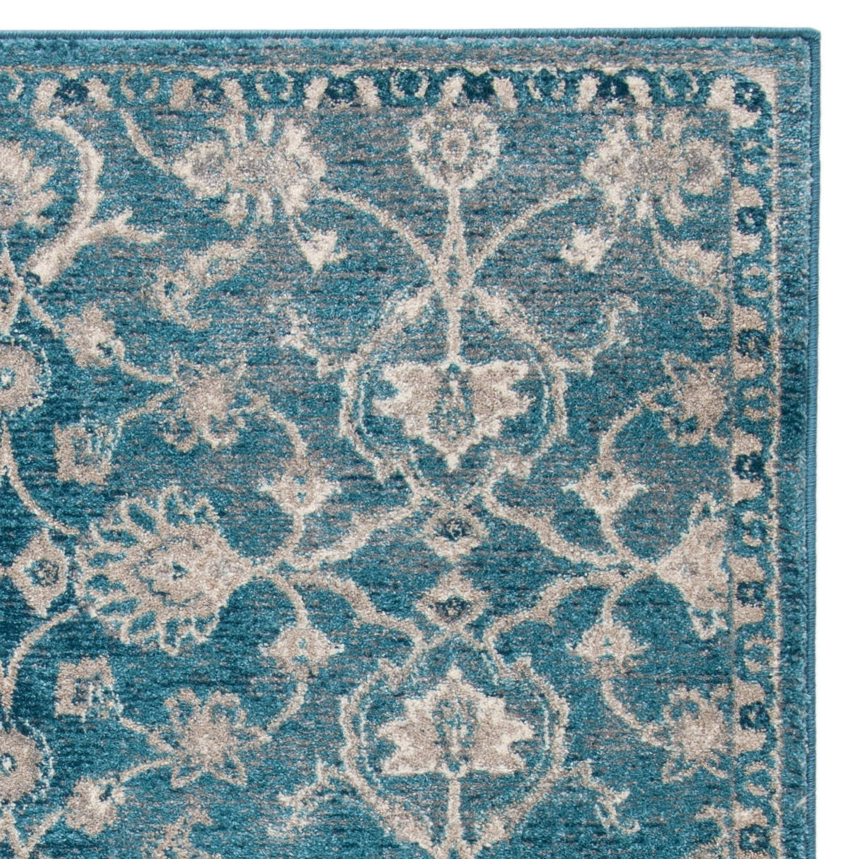 Sofia Collection 8' x 10' Blue / Beige SOF386C Vintage Oriental Distressed Non-Shedding