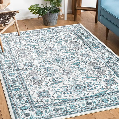 Machine Washable Rug 8x10 Area Rugs for Living Room Large Boho Bedroom Vintage