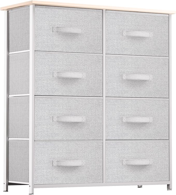 8 Drawers Dresser - Fabric Storage Tower, Organizer Unit for Bedroom, Living Room & Closets -