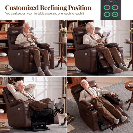 Lay Flat Power Lift Recliner Chair with Memory Electric Seat for Elderly, Dual Motor Lift