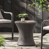 Christopher Knight Home Adriana Outdoor PE Wicker Accent Table, Grey - Bircata