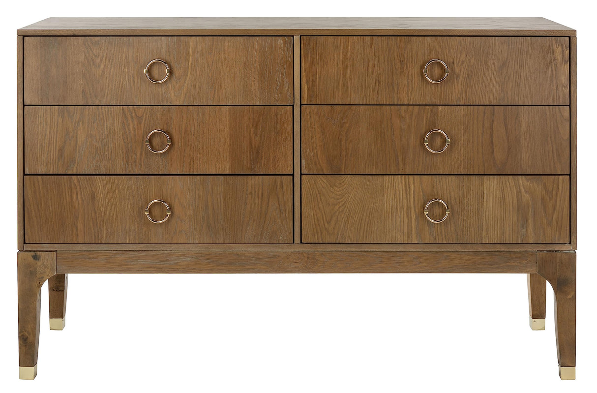 Couture Home Lorna Rustic Oak 6-drawer Dresser