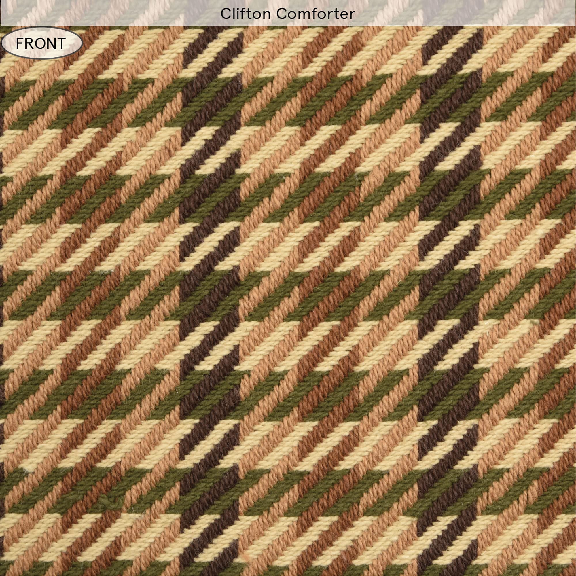 Clifton Rustic King Comforter Set - Brown Houndstooth 3-Piece Bedding