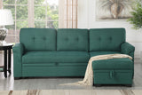 Lucca Green Sectional Sleeper Sofa - Versatile Sleeper Couch & Sofa Bed with Storage