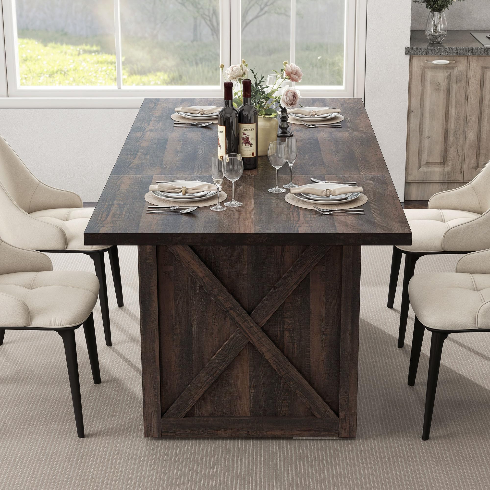 Executive Desk 6FT Home Office Desk 70.8’’ Large Conference Table with Heavy Duty