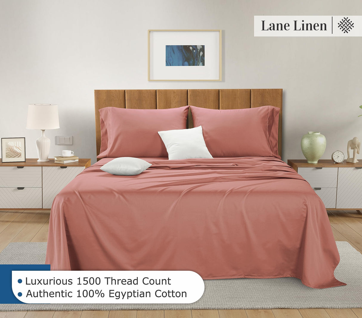 100% Egyptian Cotton Sheet Set - 1500 TC, 4 Piece Bed Set -