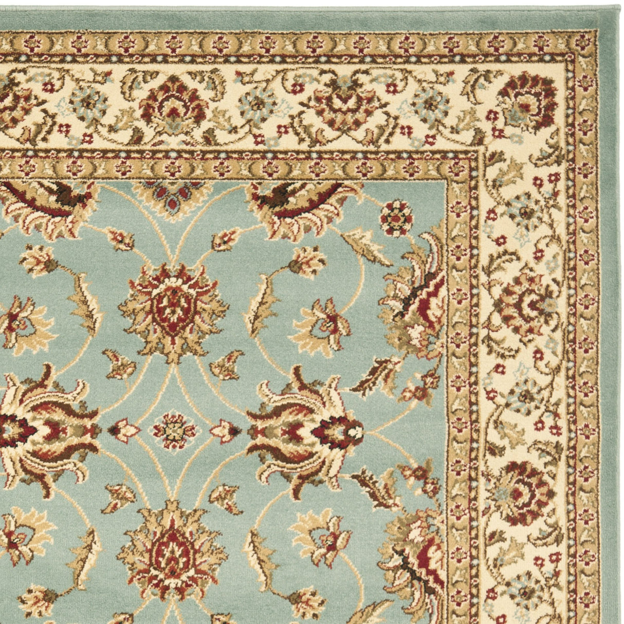 Lyndhurst Collection Accent Rug - 4' x 6', Blue & Ivory, Traditional Oriental Design,