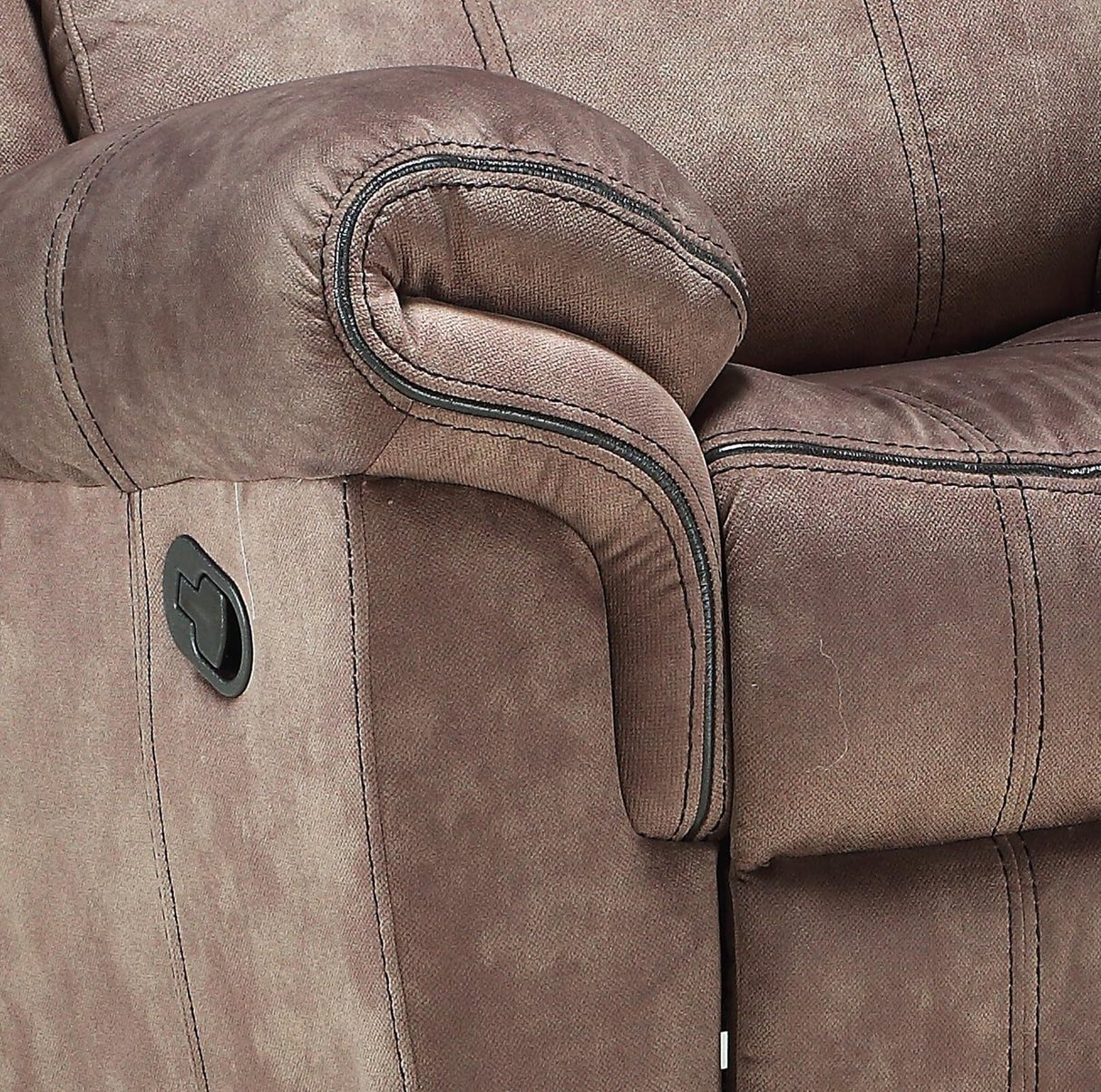 Tufted Glider Recliner in 2-Tone Chocolate