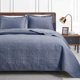 cabin King Size Quilt Set Blue Bedspreads - Soft Bed Summer Quilt Lightweight Microfiber