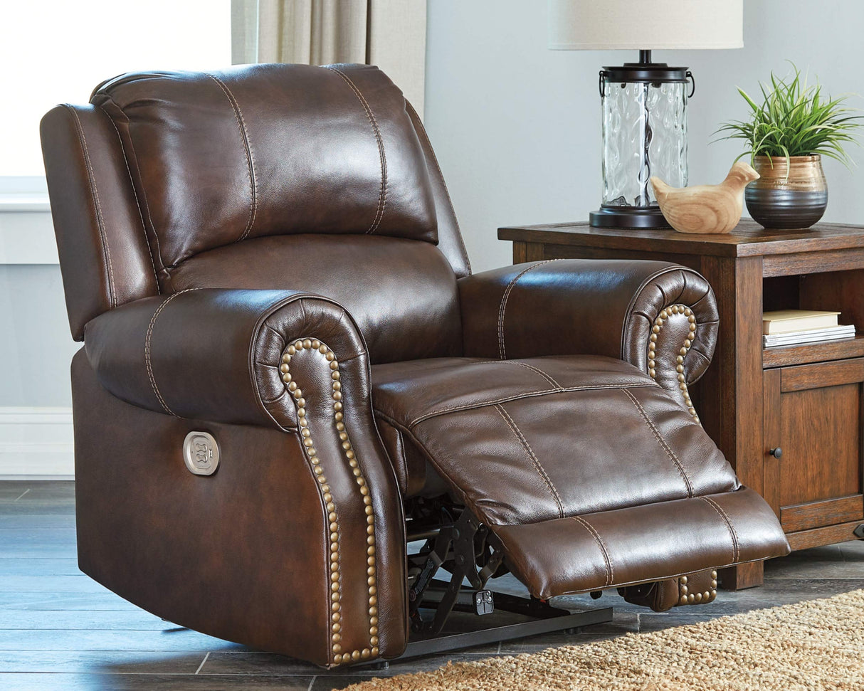 Buncrana Power Recliner with Adjustable Headrest, Brown