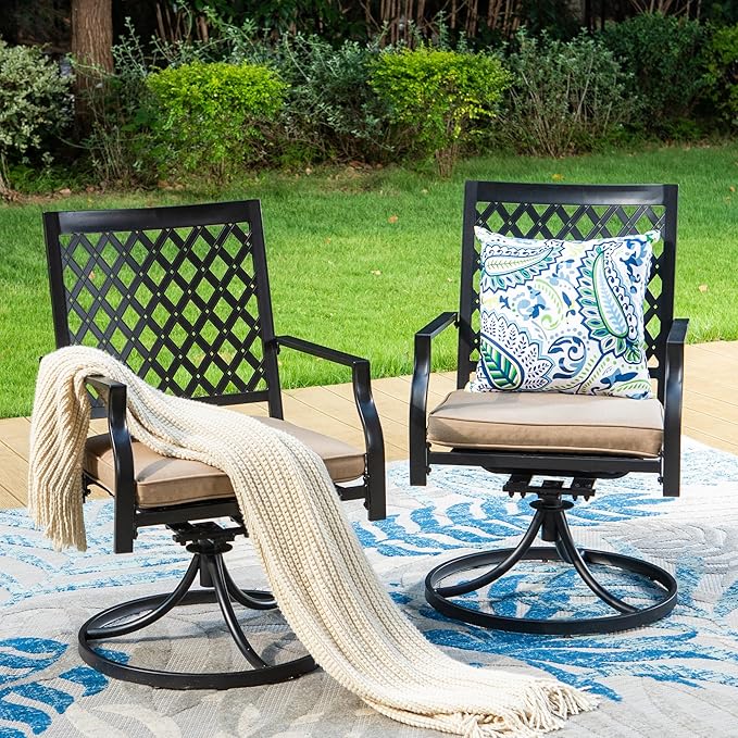 Patio Furniture Set 5 Pieces Patio Dining Set Outdoor Table and Chairs 4 x Swivel Dining