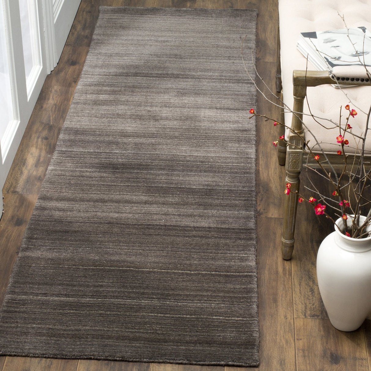 Himalaya Collection 6' Square Taupe HIM820B Handmade Premium Wool Area Rug