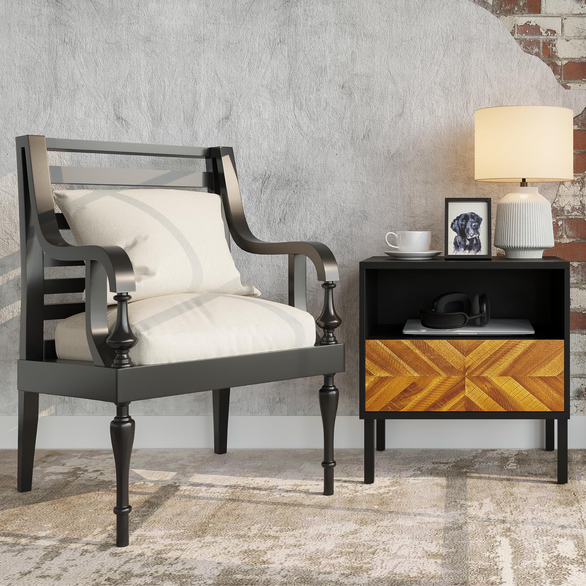 Solid Wood Nightstand, End Table, Bedside Table